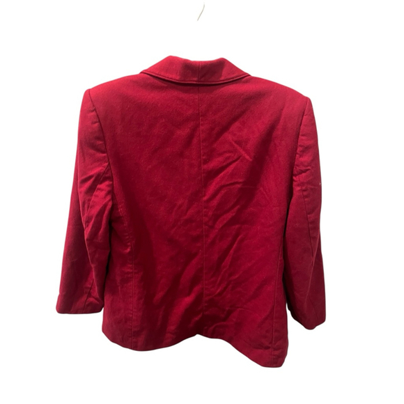 Miss Pendleton Vintage 100% Virgin Wool Made In USA Burgundy Blazer Size 12 - Picture 5 of 6